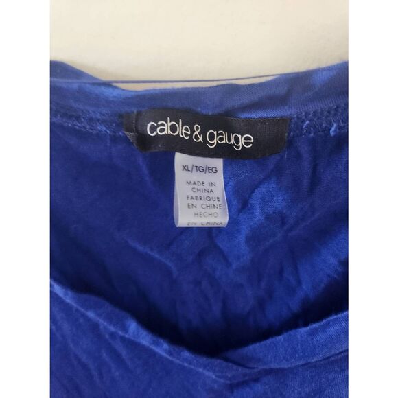 Cable & Gauge Bright Winter Cobalt V-Neck Pocket Tee size XL Tshirt - Picture 2 of 3